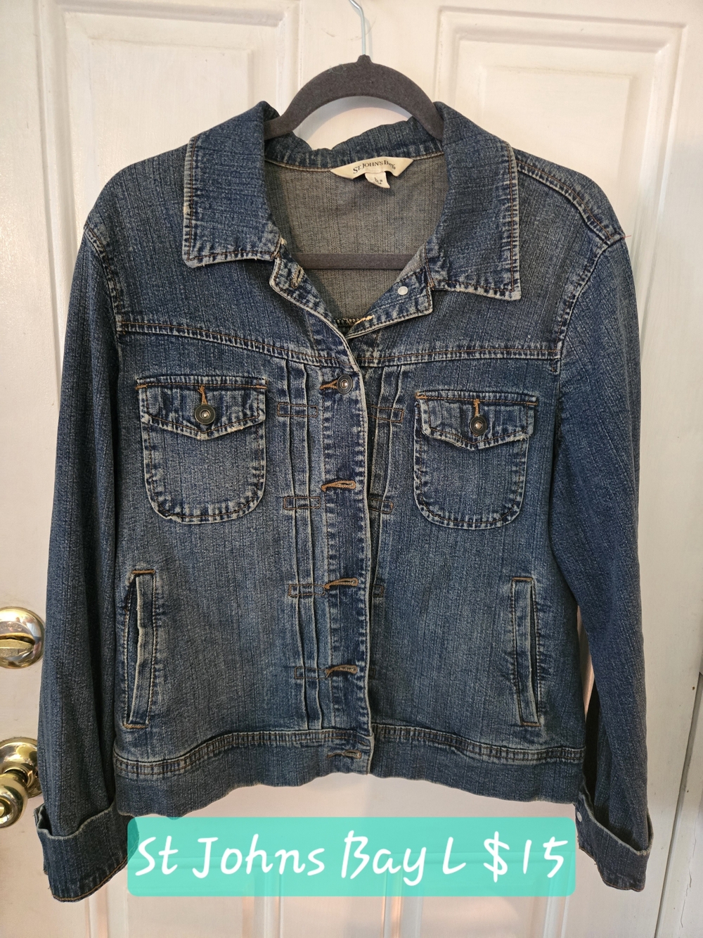 St. John's Bay Distressed Blue Denim Jacket